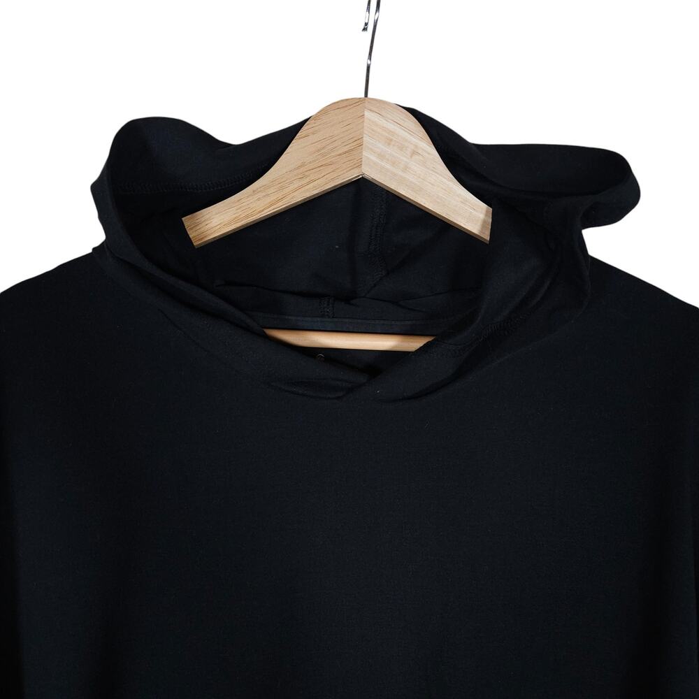 Gilly Hicks GO Womens Hoodie Medium Black Cropped Relaxed Fit Pullover Open Back - Picture 5 of 11